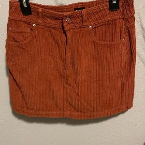 BDG Corduroy Mini Skirt in Warm Orange